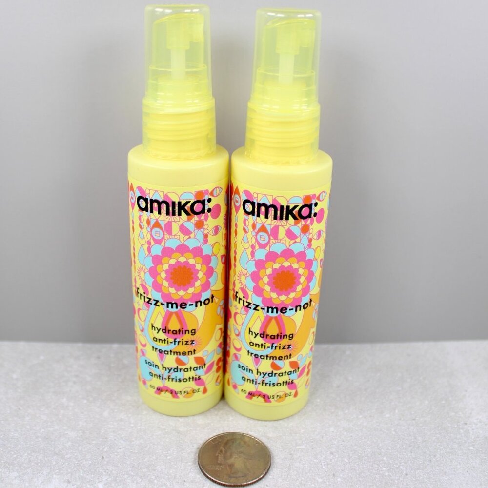 X 2 amika Frizz-Me-Not Hydrating Anti-Frizz Treatment Deluxe Travel Size 60ml - Picture 4 of 4